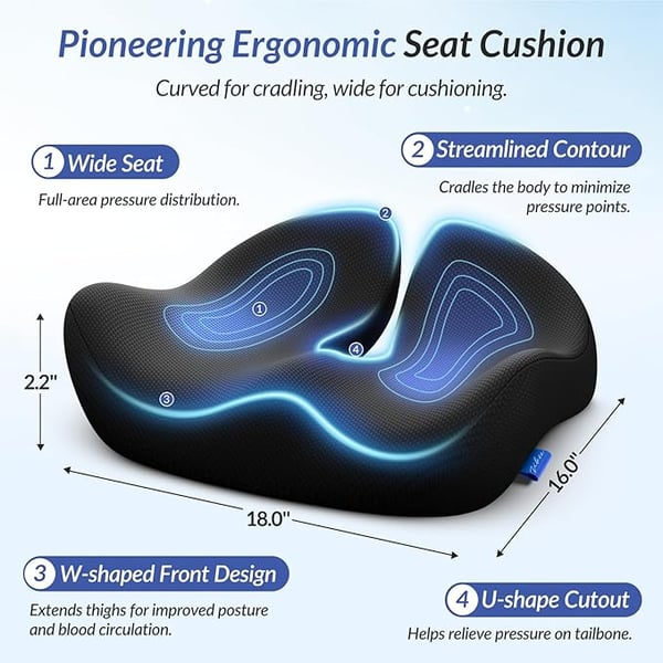 Ergonomic Memory Foam Seat Cushion